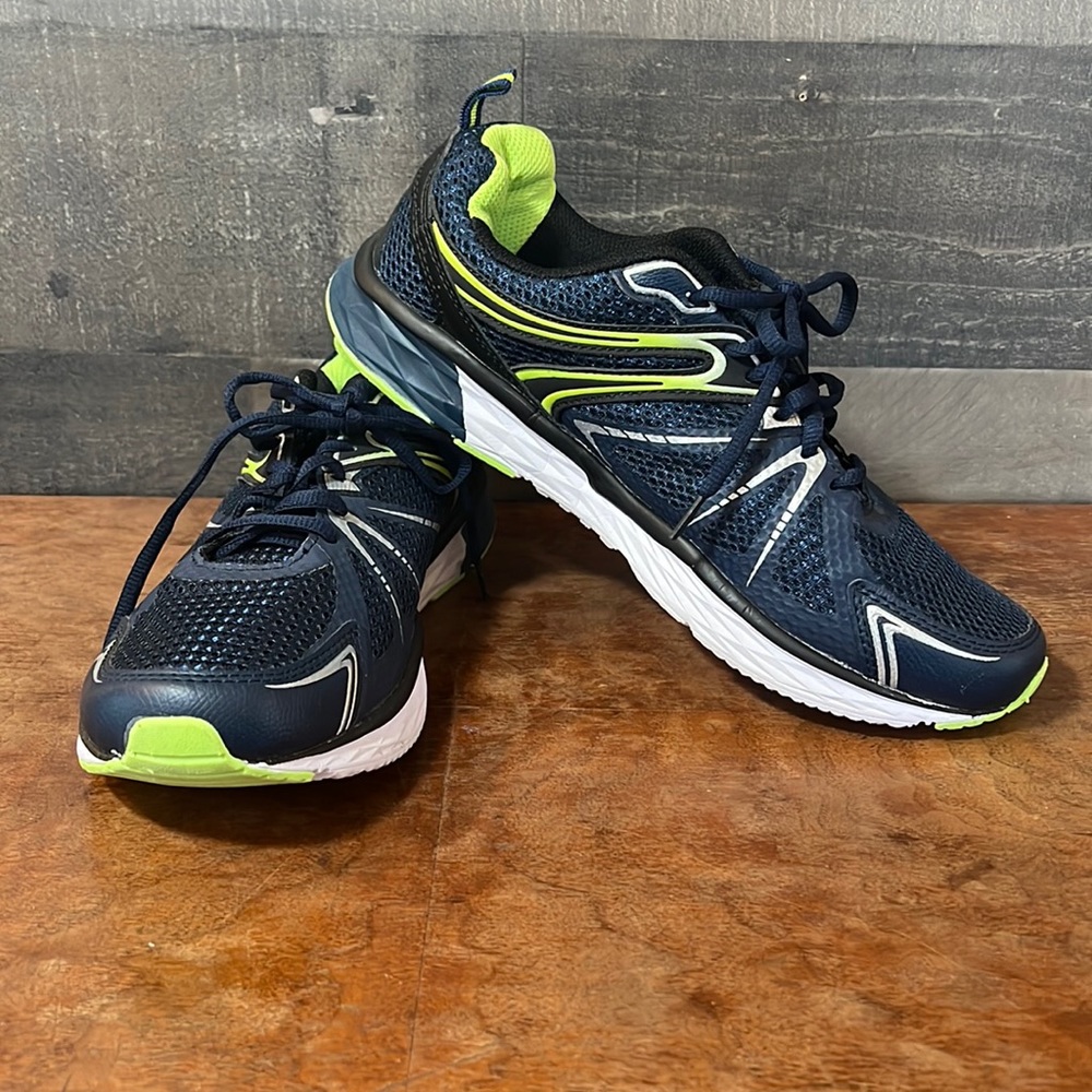 Blue Silver and Green Athletic Works Tennis Shoes